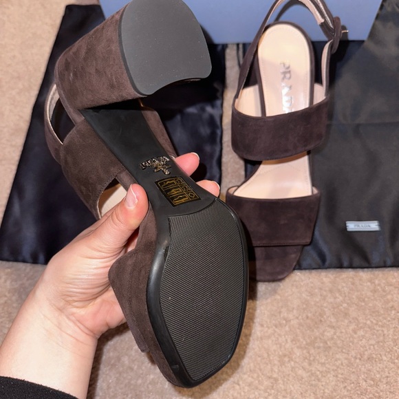 Prada brown suede platforms, size 38/8 US - Picture 5 of 10